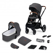 Коляска 2в1 Kinderkraft Everyday Dark Grey на раме Black