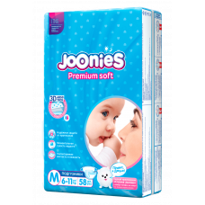 Подгузники Joonies Premium Soft подгузники M 58, 6-11 кг